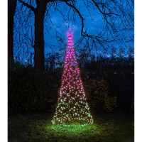 Vlaggenmast verlichte kerstboom   480 led lampjes   D100 x H320 cm   colour changing