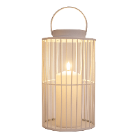 Anna's Collection Windlicht/kaarsenhouder buiten lantaarn   wit   15 x 26 cm   metaal   Incl. LED kaars