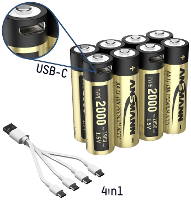 Ansmann 1312 0039 Oplaadbare AA batterij (penlite) Lithium 1800 mAh 1.5 V 8 stuk(s)