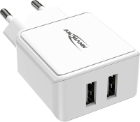 Ansmann HomeCharger HC212 USB oplader 12 W Thuis Uitgangsstroom (max.) 2400 MA Aantal uitgangen: 2 x USB 2.0 Bus A