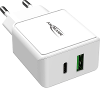 Ansmann HomeCharger HC218PD USB oplader 18 W Thuis Uitgangsstroom (max.) 3000 MA Aantal uitgangen: 2 x USB 2.0 Bus A, USB C bus