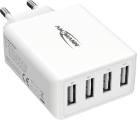 Ansmann HomeCharger HC430 USB oplader 30 W 4x USB A Wit Binnen