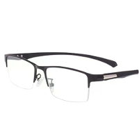 Anti blauw licht Ultra lichte Heren Bedrijf Half Rimless leesbril Metaal Rechthoekige Presbyopie Bril Klassieke Leesbril