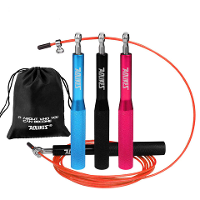 AOLIKES 3 in 1 Snelheidspringtouw met stalen kabel Professioneel sportspringtouw voor de sportschool met draagtas