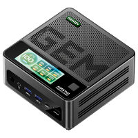 AOOSTAR GEM12 Pro MAX Mini PC met 2,86 Inch Scherm Vingerafdrukontgrendeling AMD Ryzen 7 8845HS 8 Kern 16 Draad 32GB DDR