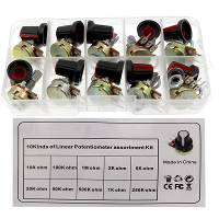 10 Waarden WH148 Potentiometer Kit B1K 2K 5K 10K 20K 50K 100K 250K 500K 1M 15 mm Lineaire Tapregelende Draaipotentiomete