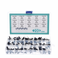 200PCS 15 Waarden 0,1UF 220UF In line Elektrolytische Condensator Assortiment Kit 10V 16V 25V 50V