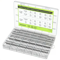 360PCS Snelle Glazen Zekeringen Assortiment Kit 24 Waarden Auto Zekeringen Assortiment Kit 250V 0.5A 25A 5x20mm 6x30mm G