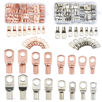60 Stuks / doos AWG Amerikaanse standaard koperen neus SC6 25 Serie ronde koudgeperste terminal connector koperen lug ki