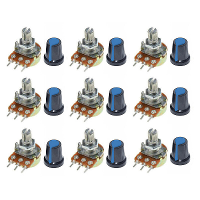 9 Stuks/set WH148 potentiometer weerstand met moeren en potentiometer knop dop verstelbare knop voor B1K/B2K/B5K/B10K/B2