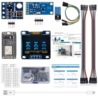 AOQDQDQD ESP8266 Weerstation Kit met Temperatuur Vochtigheid Atmosferische Druk Lichtsensor 0.96 Display voor Arduino ID