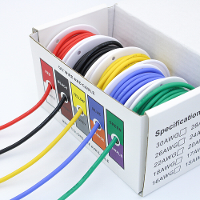 Flexibele siliconedraad en kabel 5 Kleuren in een doos Gemengde draad Vertind DIY Hoogwaardige zuivere koperen lijn 20AW