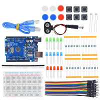Starterkit voof UNO R3 Beginner 13 in 1 Starterkit Mini Breadboard LED Light Jumper Wire Button