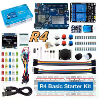 UNOR4 met WiFi Basis Start Moederbord Kit Instapniveau Ontwikkelbord 830 Breadboard LED Potentiometers OLED Display SR 5