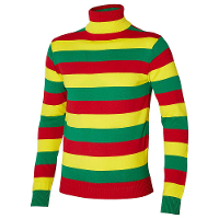 Carnaval verkleed trui Limburg   col   rood/geel/groen gestreept   dames / heren   turtleneck