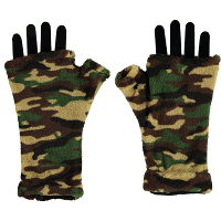 Vingerloze handschoenen   camouflage print   groen   volwassenen   fleece