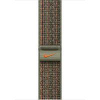 Apple Geweven sportbandje van Nike   Sequoia/oranje (45 mm) armband