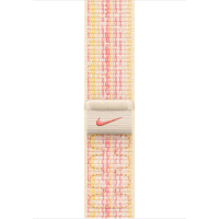 Apple Geweven sportbandje van Nike   Sterrenlicht/roze (45 mm) armband