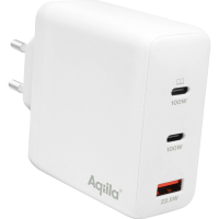 Aqiila W4 USB oplader 120 W 1x USB A, 2x USB C USB PD, Quick Charge 3.0, QC 4+ Wit Binnen