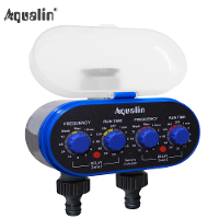 Aqualin Ball Valve Twee Uitgang Automatische Tuinirrigatiecontroller met Vier Draaischijven Watertimer 0 Druk Waterdicht