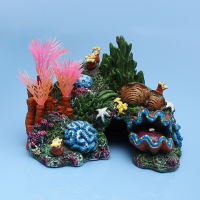 Aquarium Resin Coral Conch Shells Aquatic Plants Rockery Decoration