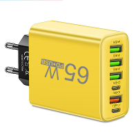 AR 880 3.1A 65W 6 Poorts USB PD Oplader 4USB A+2USB C Snelle Oplader Wandadapter EU Stekker voor iPhone 15 14 13 Pro voo