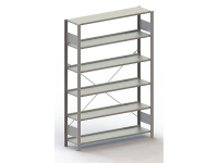 Archiefkast basismodule (b x h x d) 1306 x 1850 x 336 mm Staal Poedercoating Lichtgrijs Metaal META 77640