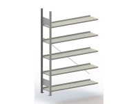 Archiefkast uitbreidingsmodule (b x h x d) 1256 x 1850 x 336 mm Staal Verzinkt Verzinkt Metaal META 178001