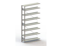 Archiefkast uitbreidingsmodule (b x h x d) 1256 x 2500 x 336 mm Staal Poedercoating Lichtgrijs Metaal META 178502