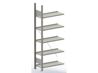 Archiefkast uitbreidingsmodule (b x h x d) 756 x 1850 x 336 mm Staal Poedercoating Lichtgrijs Metaal META 77628