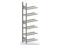 Archiefkast uitbreidingsmodule (b x h x d) 756 x 1850 x 336 mm Staal Verzinkt Verzinkt Metaal META 178462