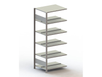 Archiefkast uitbreidingsmodule (b x h x d) 756 x 1850 x 635 mm Staal Poedercoating Lichtgrijs Metaal META 77645