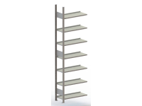 Archiefkast uitbreidingsmodule (b x h x d) 756 x 2200 x 336 mm Staal Poedercoating Lichtgrijs Metaal META 76905