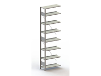 Archiefkast uitbreidingsmodule (b x h x d) 756 x 2500 x 336 mm Staal Poedercoating Lichtgrijs Metaal META 178498
