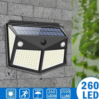 ARILUX 260LED Outdoor Solar Licht IP65 Waterdichte Bewegingssensor Zonneverlichting Tuin Binnenplaats Doorgang Beveiligi