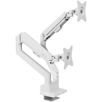 Arozzi Alzare Neo Duo   Gas Spring Monitor Arm   White monitorarm