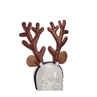 Kerst diadeem/haarband rendier gewei bruin 28 cm