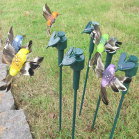Artificial Solar Power Hummingbird Rotation Fluttering Bird Garden Path Flowerpot Decoration