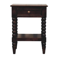Artisan Furniture Massief Hout Vienna Nachtkastje met 1 Lade, Donkerbruin
