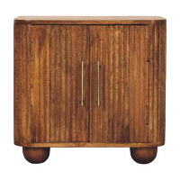 Solis Geribbelde Dressoir, 2 Deuren en 2 Planken, Lichtbruin