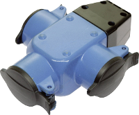 AS Schwabe 60057 3 voudige koppeling Rubber 230 V Blauw IP44