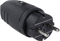 AS Schwabe 60410 Stekker met randaarde Rubber 230 V Zwart IP44
