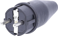 AS Schwabe 60412 Stekker met randaarde Massief rubber 230 V Zwart IP44