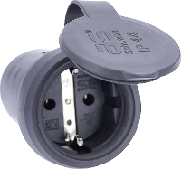 AS Schwabe 60417 Koppeling met randaarde Massief rubber 230 V Zwart IP44