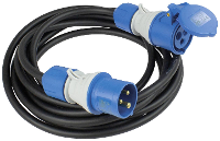 AS Schwabe 61401 Stroom Verlengkabel 16 A Zwart, Blauw 5 m H07RN F 3G 2,5 mm²