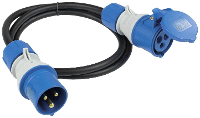 AS Schwabe 61402 Stroom Verlengkabel 16 A Zwart, Blauw 1.5 M H07RN F 3G 2,5 mm²