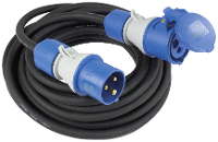 AS Schwabe 61407 Stroom Verlengkabel 16 A Zwart, Blauw 10 m H07RN F 3G 2,5 mm²