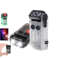 Astrolux® E1 1000 Lumen EDC Keychain zaklamp met geluidsalarm, RGB lamp, 1100mAh, 180° Mini rotatie, tactische LED breed