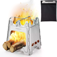 Astrolux® Titanium Kooktoestel Vouwbare Houtgestookte Kachel Pocket Kachel Draagbaar Lichtgewicht Backpack Kooktoestel v