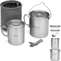 Astrolux® Titanium Pot Lichtgewicht Camping Pot Titanium beker Titanium Rugzak Pot met Draagbare Opvouwbare Handvatten v